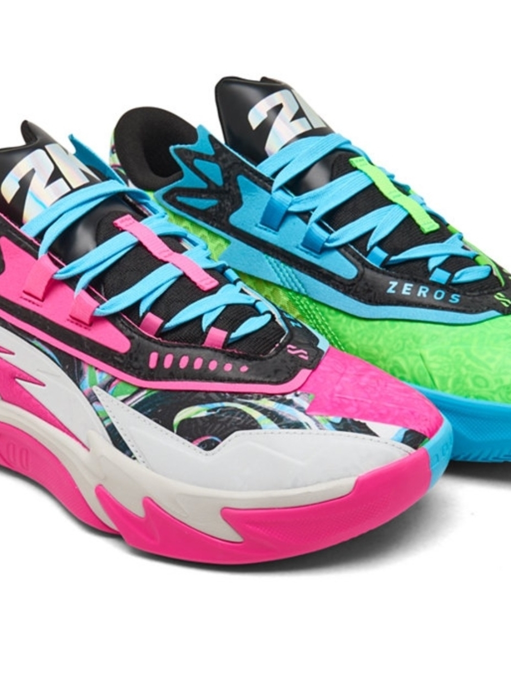 Puma Men’s Multicolor Zeros Sneakers — Pink, Blue, Green, White, Black